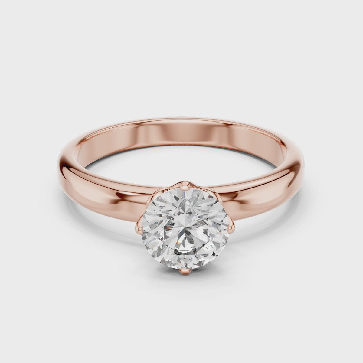 Petal Set Solitaire Ring