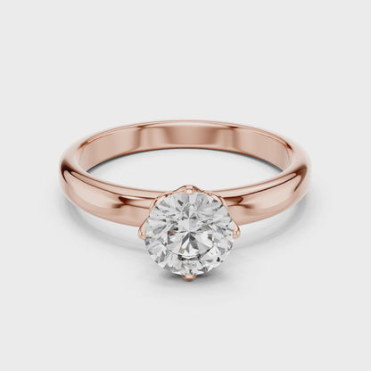 Petal Set Solitaire Ring