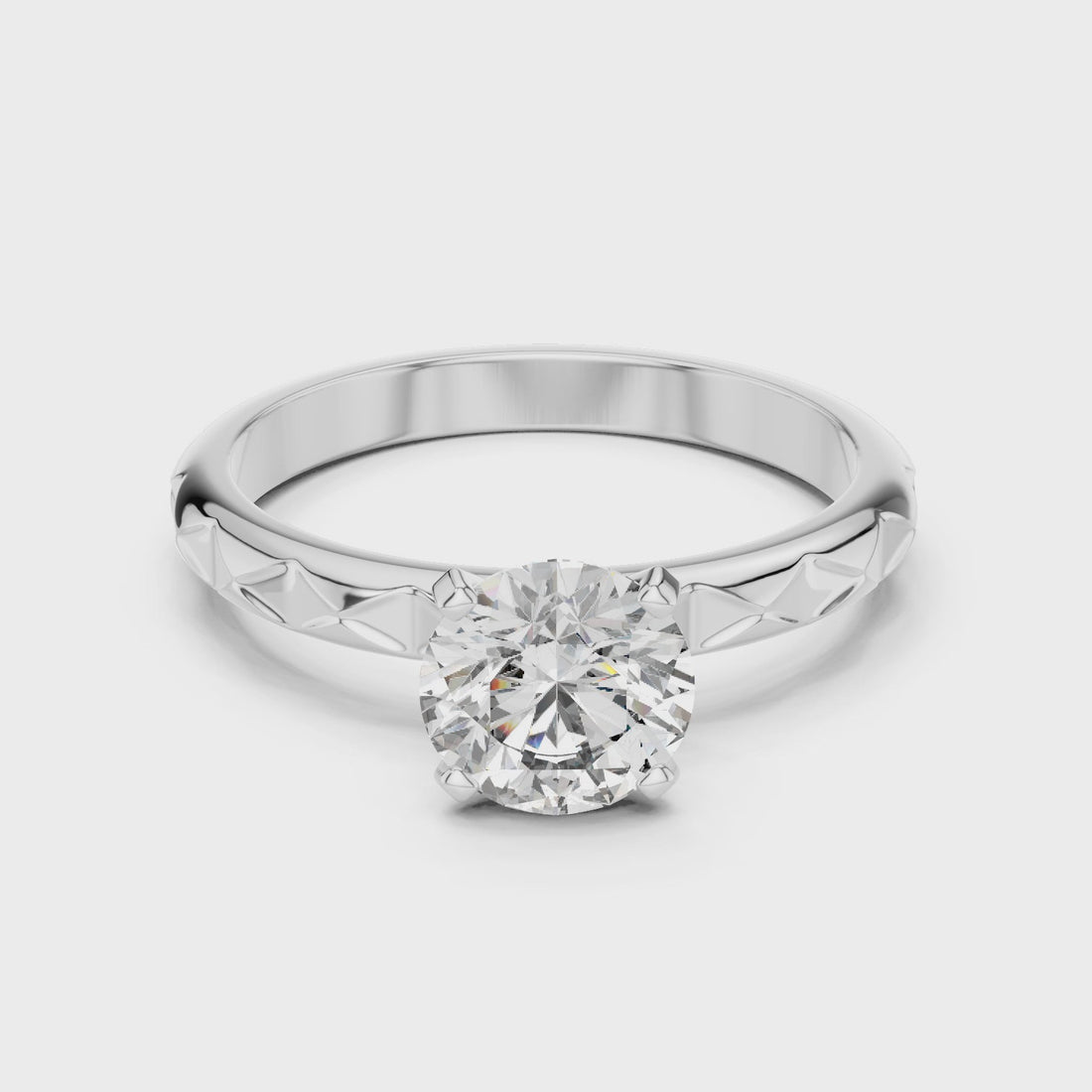 Geometric Solitaire Ring