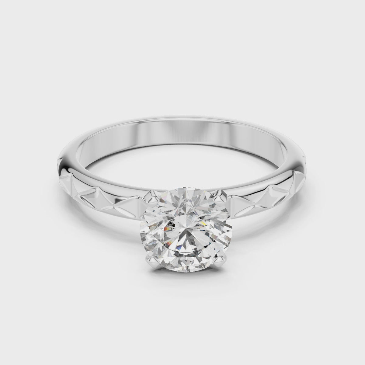 Geometric Solitaire Ring