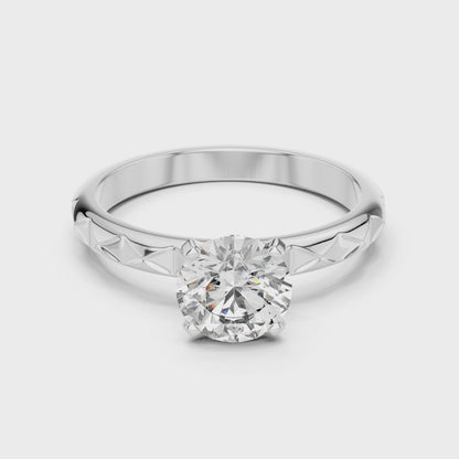 Geometric Solitaire Ring
