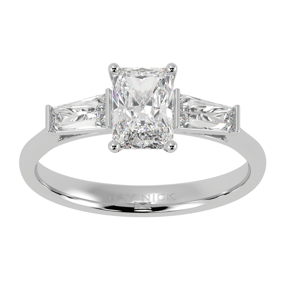Radiant & Baguette Three Stone Ring