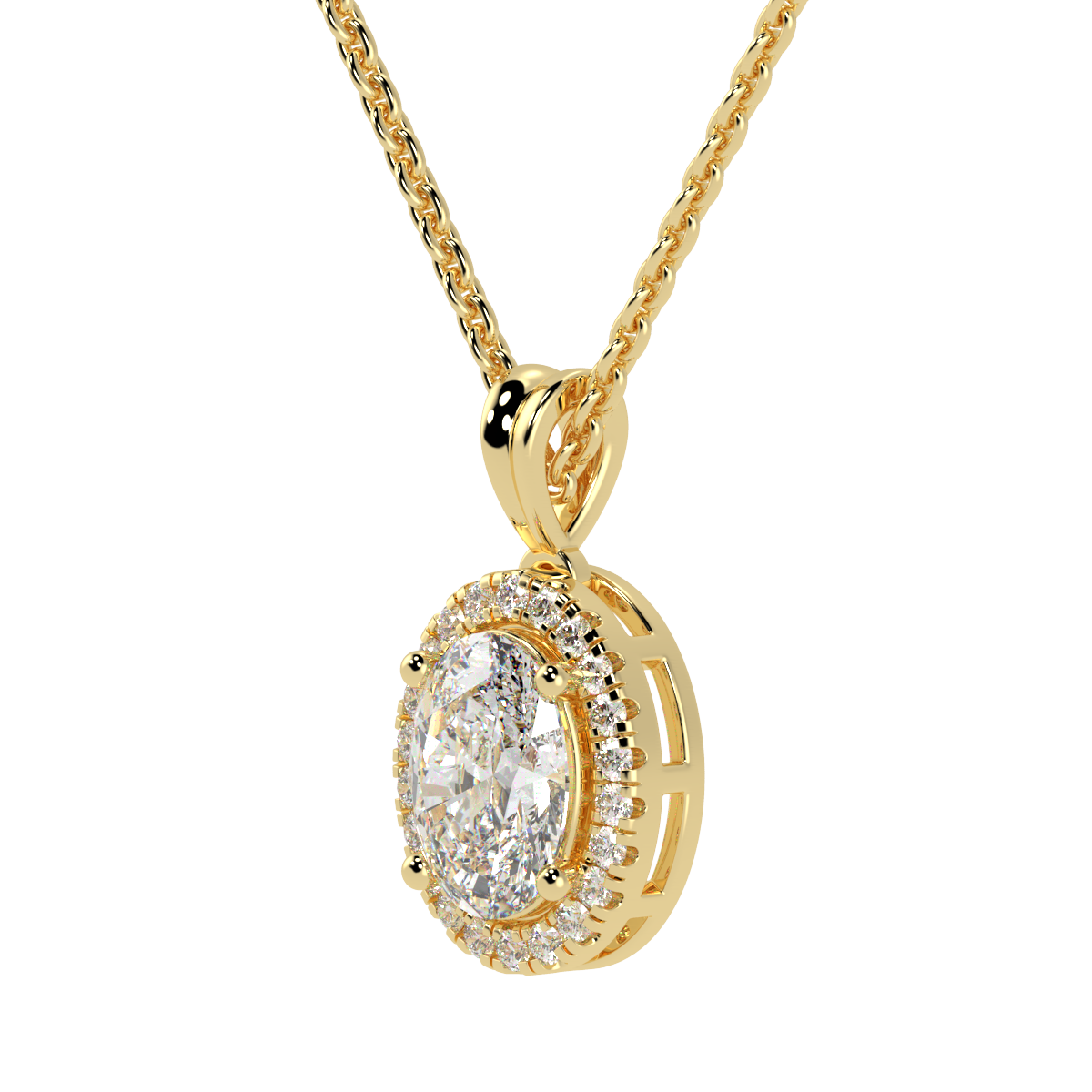 Oval Halo Pendant