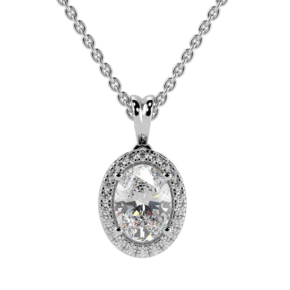 Oval Halo Pendant
