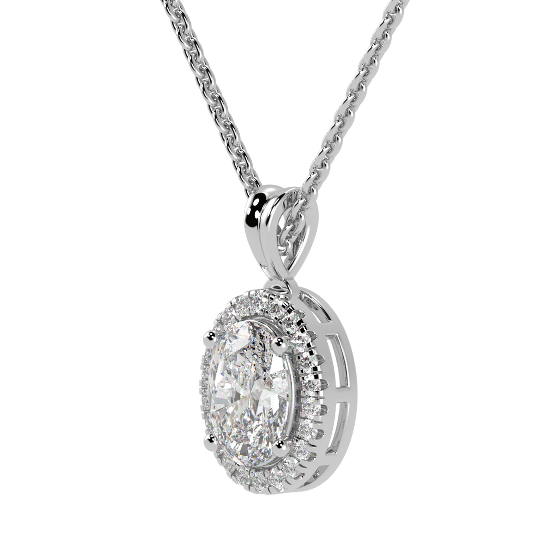 Oval Halo Pendant