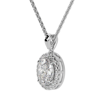 Oval Halo Pendant